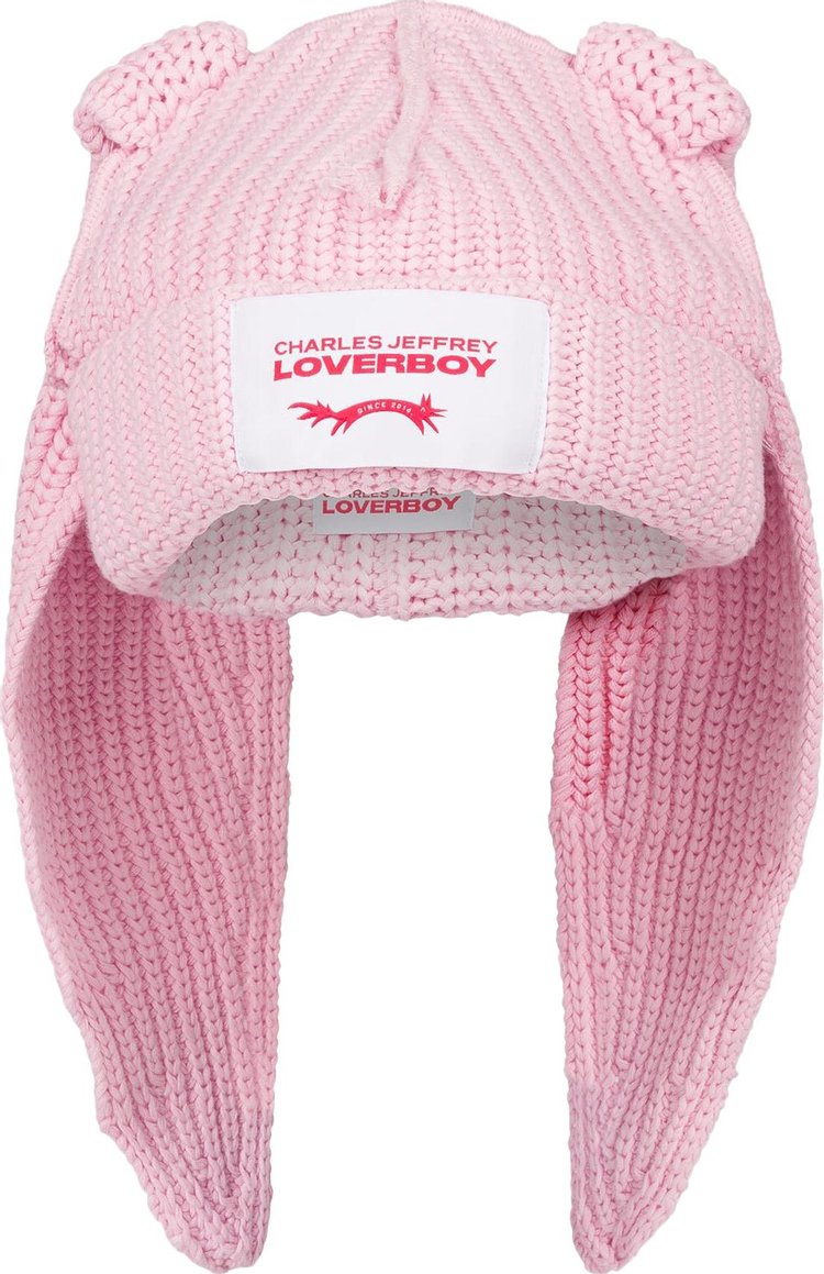 Charles Jeffrey Loverboy Chunky Rabbit Beanie Pink