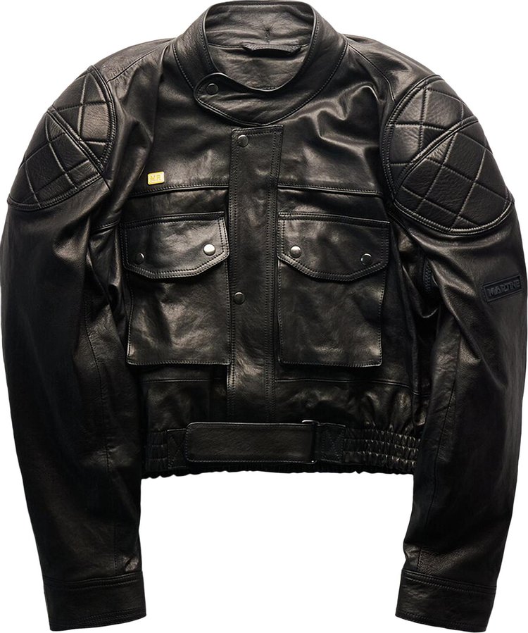 Martine Rose Leather Rider Jacket Black