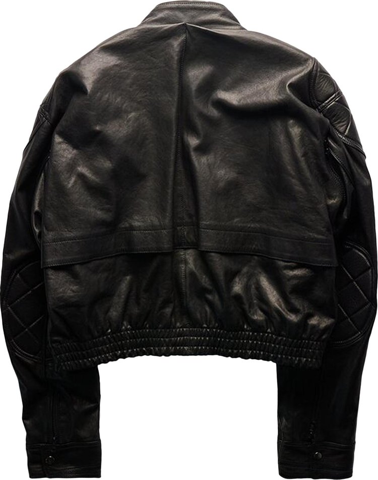 Martine Rose Leather Rider Jacket Black