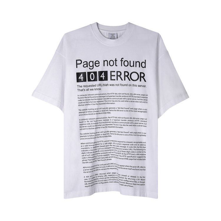Vetements Page Not Found T-Shirt 'White'
