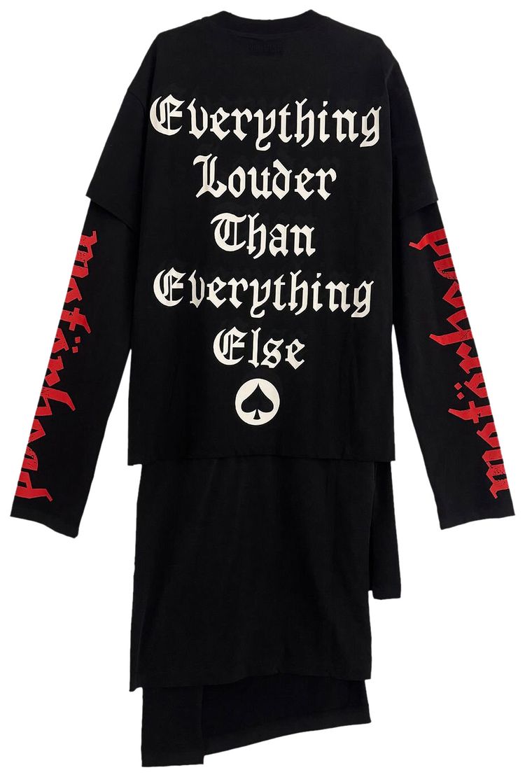 Vetements Motorhead Layered T Shirt Dress Black
