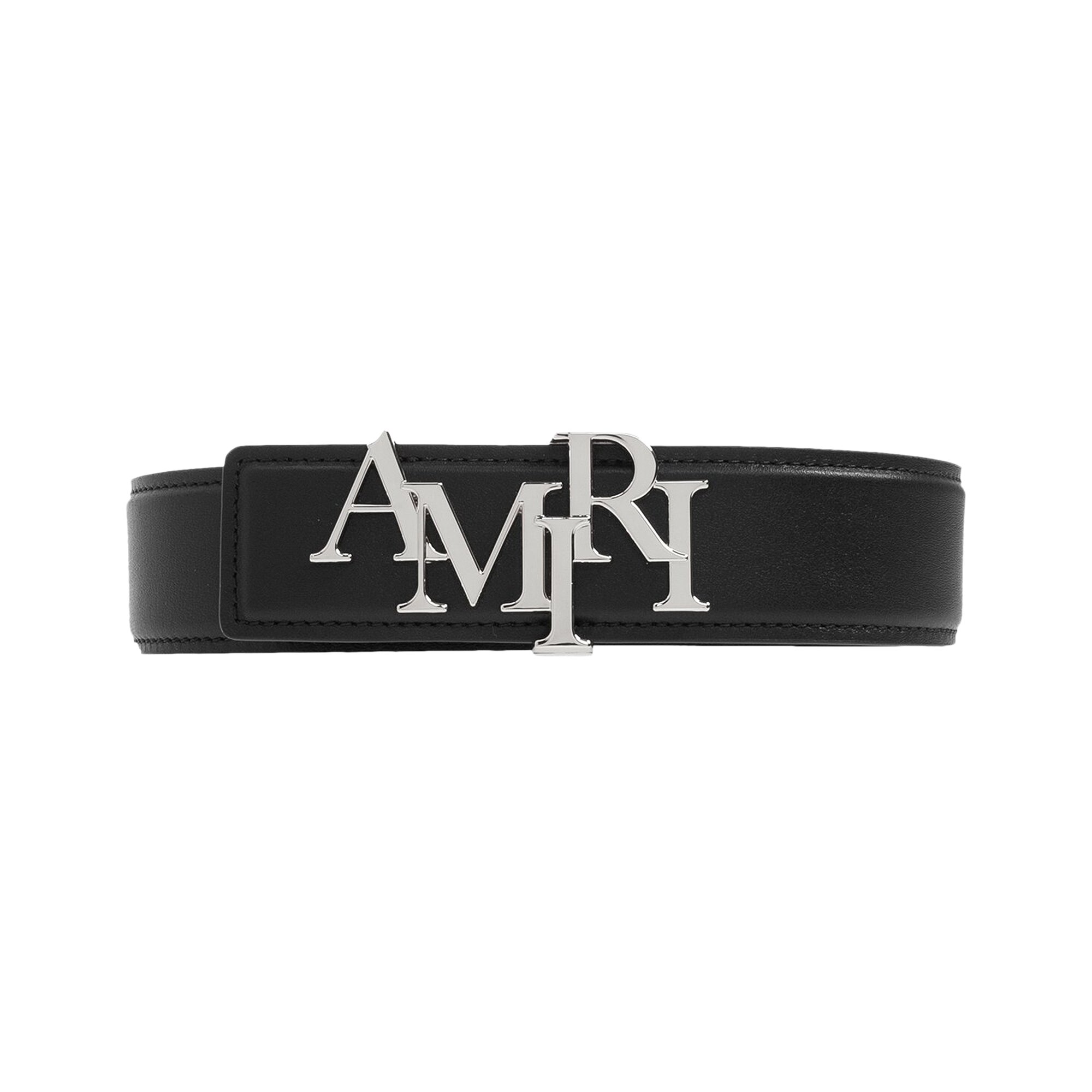 Buy Amiri Staggered Belt 'Black/Nickel' - PS24MAL005 054 BLAC 