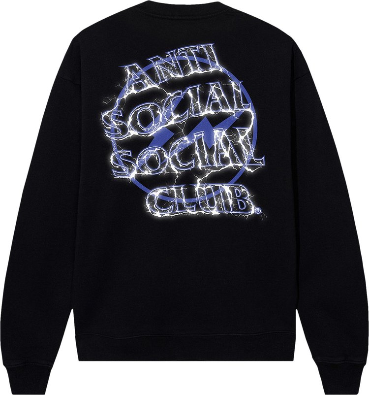 Anti Social Social Club x Fragment Design Bolt Crewneck 'Black/Navy'