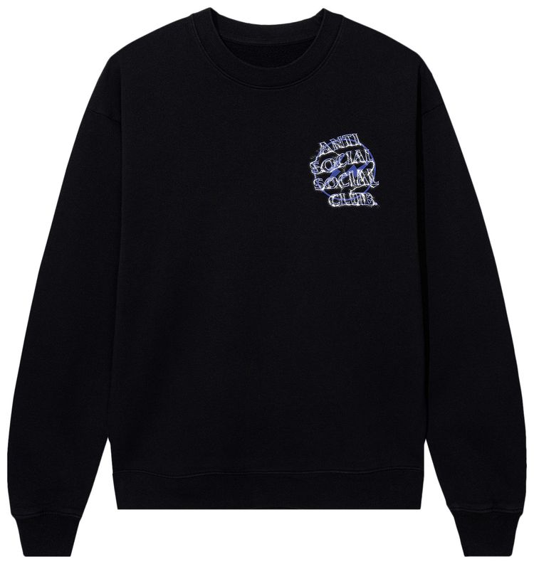Anti Social Social Club x Fragment Design Bolt Crewneck BlackNavy