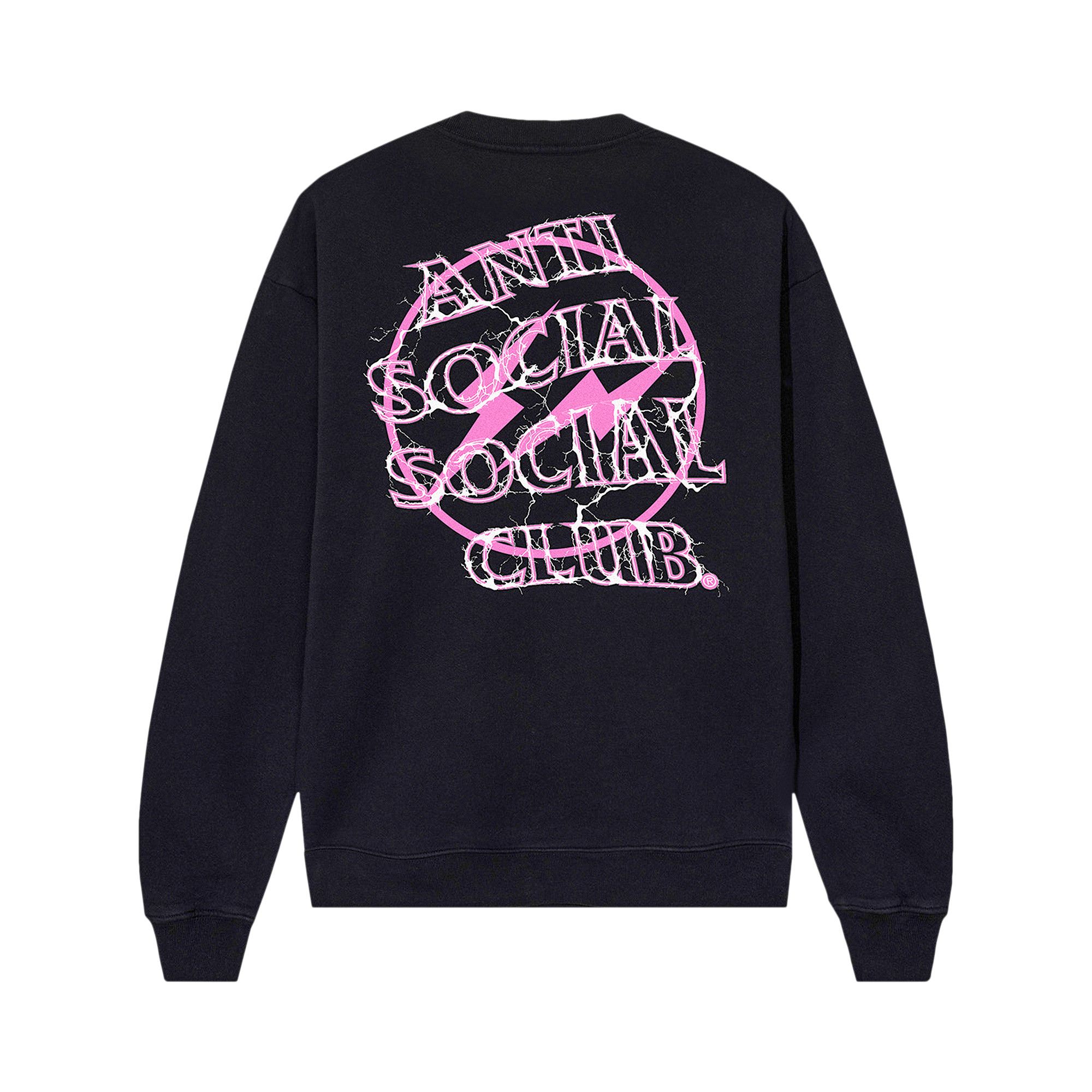 Buy Anti Social Social Club x Fragment Design Bolt Crewneck Black Pink ASSC2FGMTCN01 GOAT CA