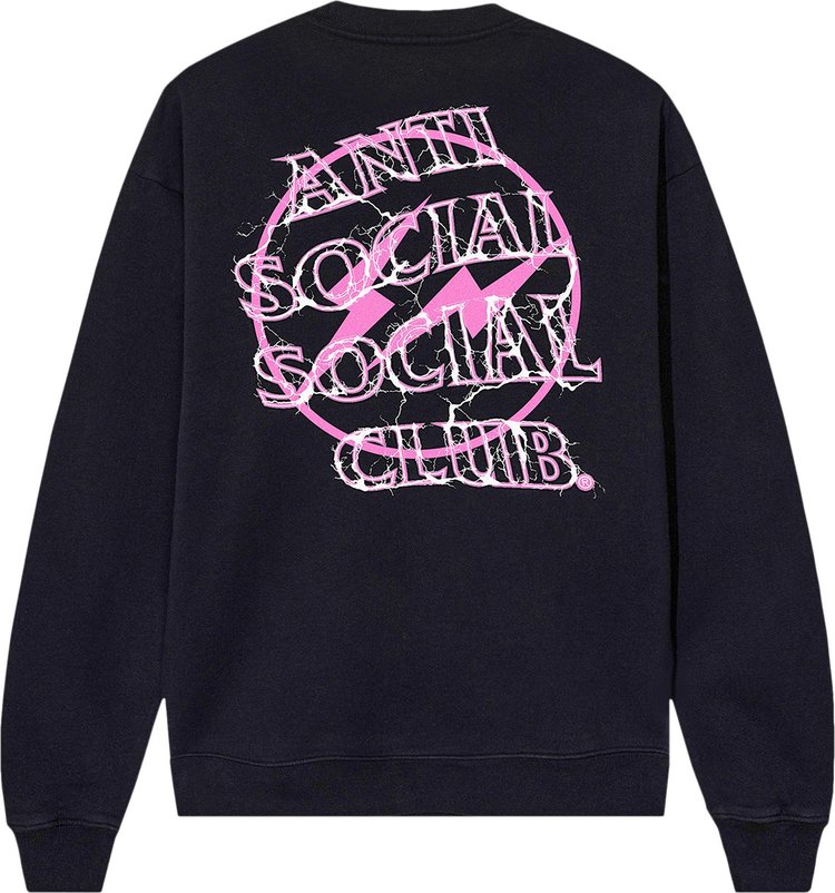 Anti Social Social Club x Fragment Design Bolt Crewneck 'Black/Pink'