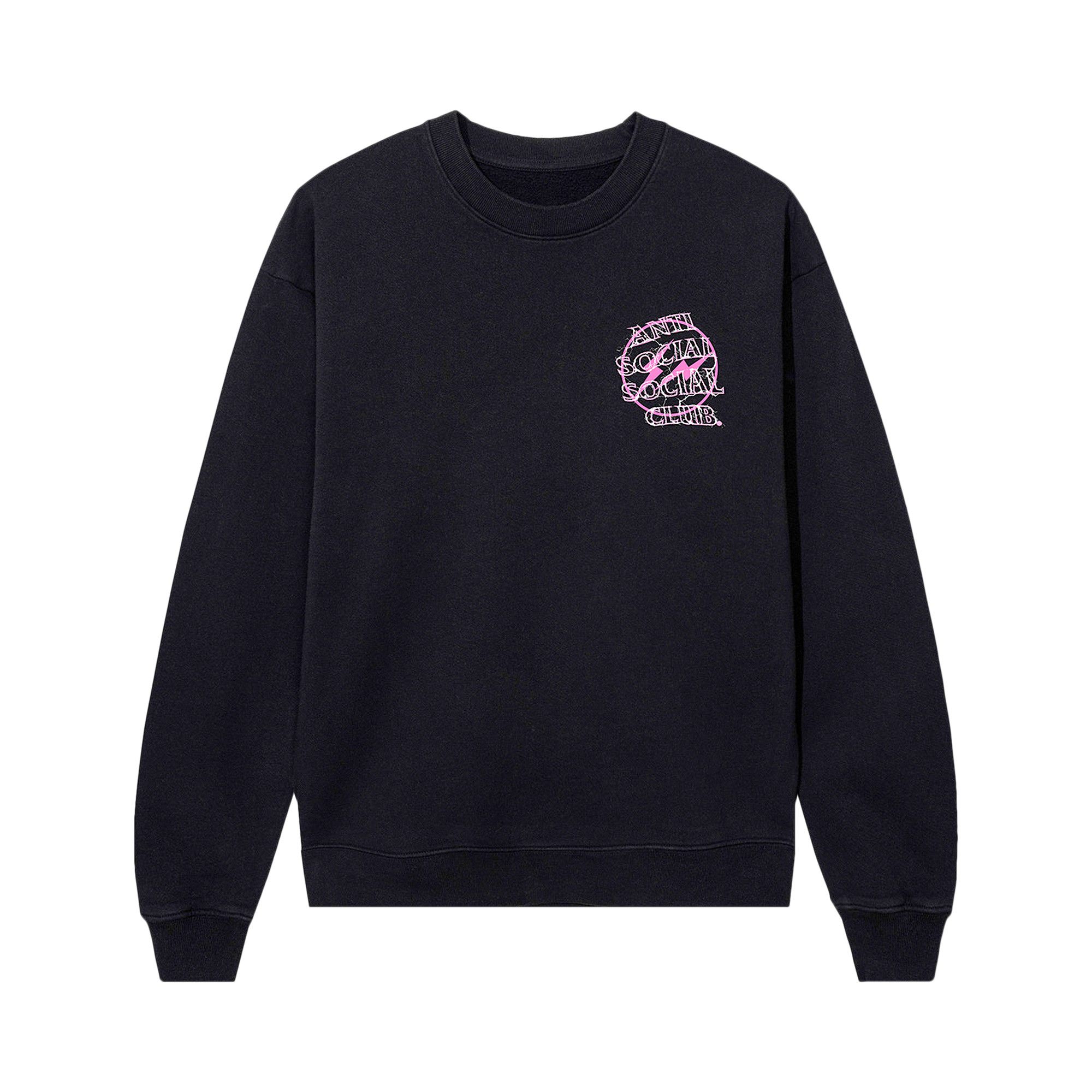 Buy Anti Social Social Club x Fragment Design Bolt Crewneck Black Pink ASSC2FGMTCN01 GOAT CA