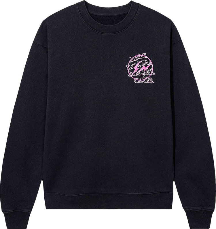 Anti Social Social Club x Fragment Design Bolt Crewneck BlackPink