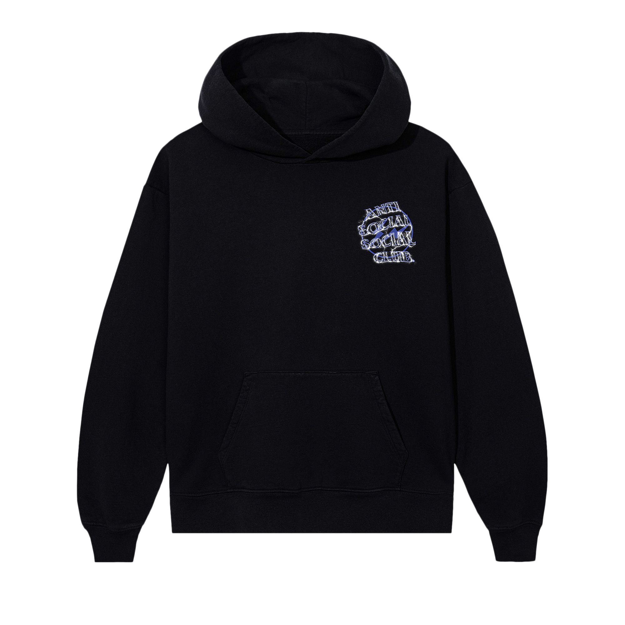 Buy Anti Social Social Club x Fragment Design Bolt Hoodie Black Navy ASSC2FGMTHD02 GOAT