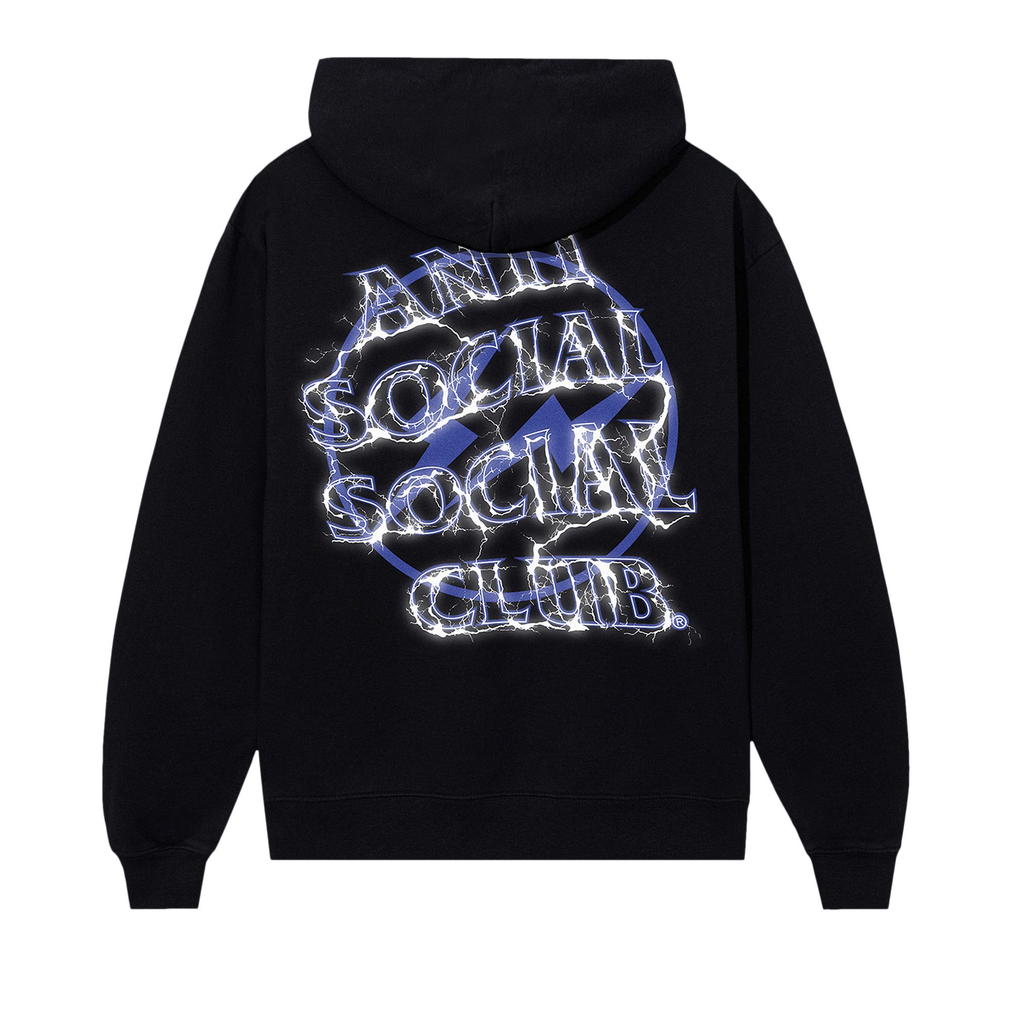 Size m Anti Social Social Club x Fragment Design Bolt Hoodie 'Black/Navy'