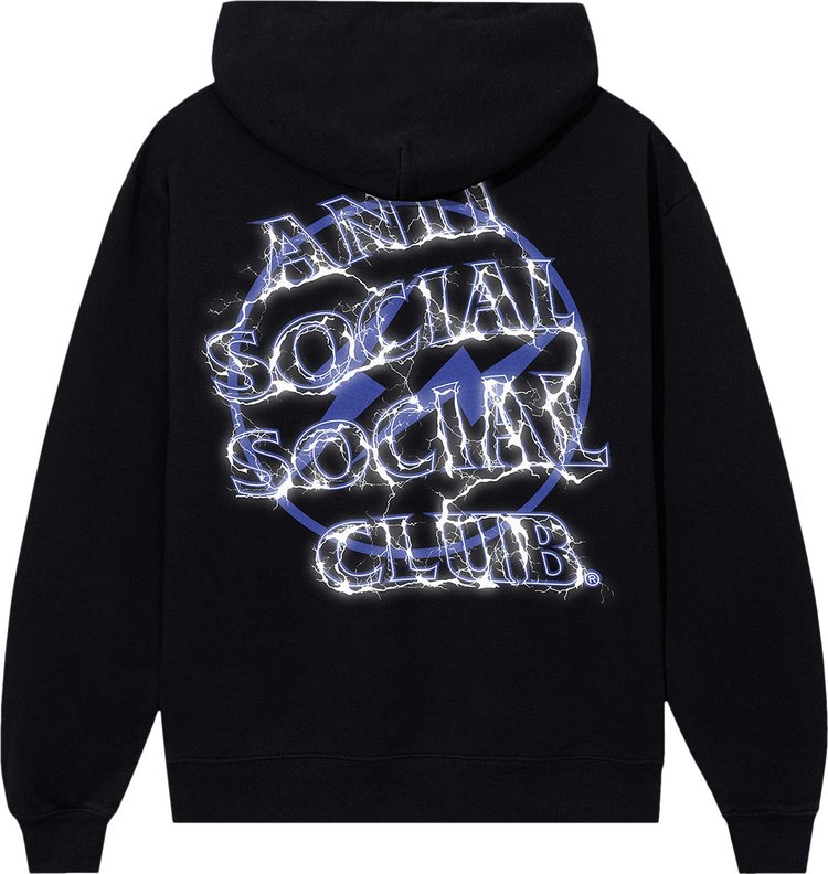 Anti Social Social Club x Fragment Design Bolt Hoodie 'Black/Navy'