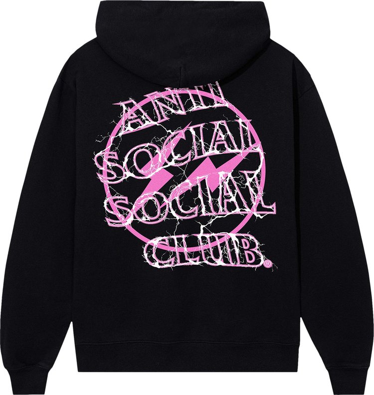 Buy Anti Social Social Club x Fragment Design Bolt Hoodie 'Black/Pink ...