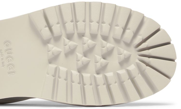 Gucci Slip On Sandal Cut Out Monogram   Mystic White