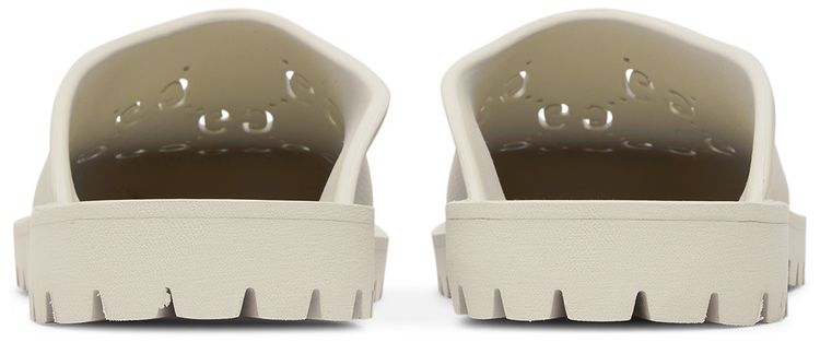 Gucci Slip On Sandal Cut Out Monogram   Mystic White