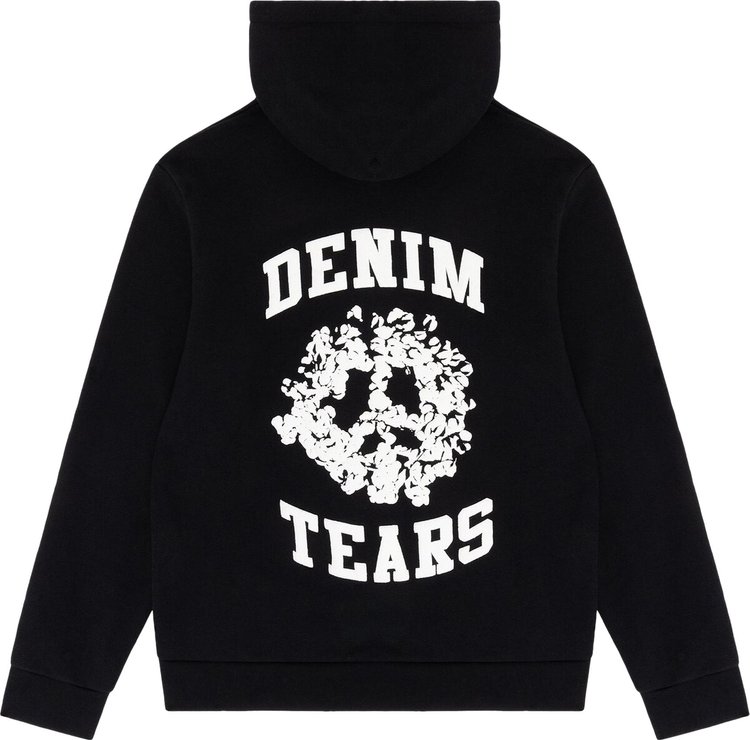 Denim Tears University Zip Hoodie Black