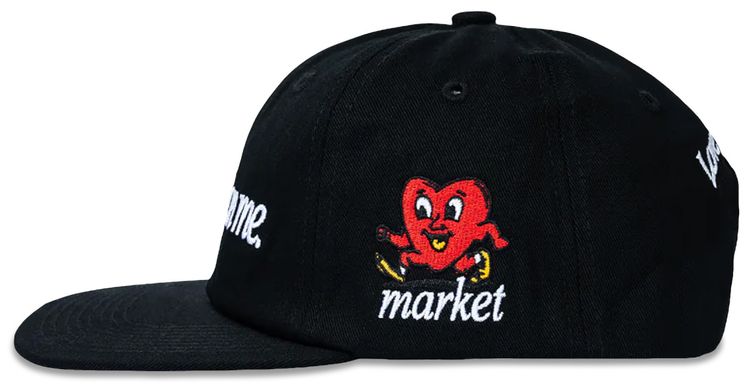 Market Fragile 6 Panel Hat Black