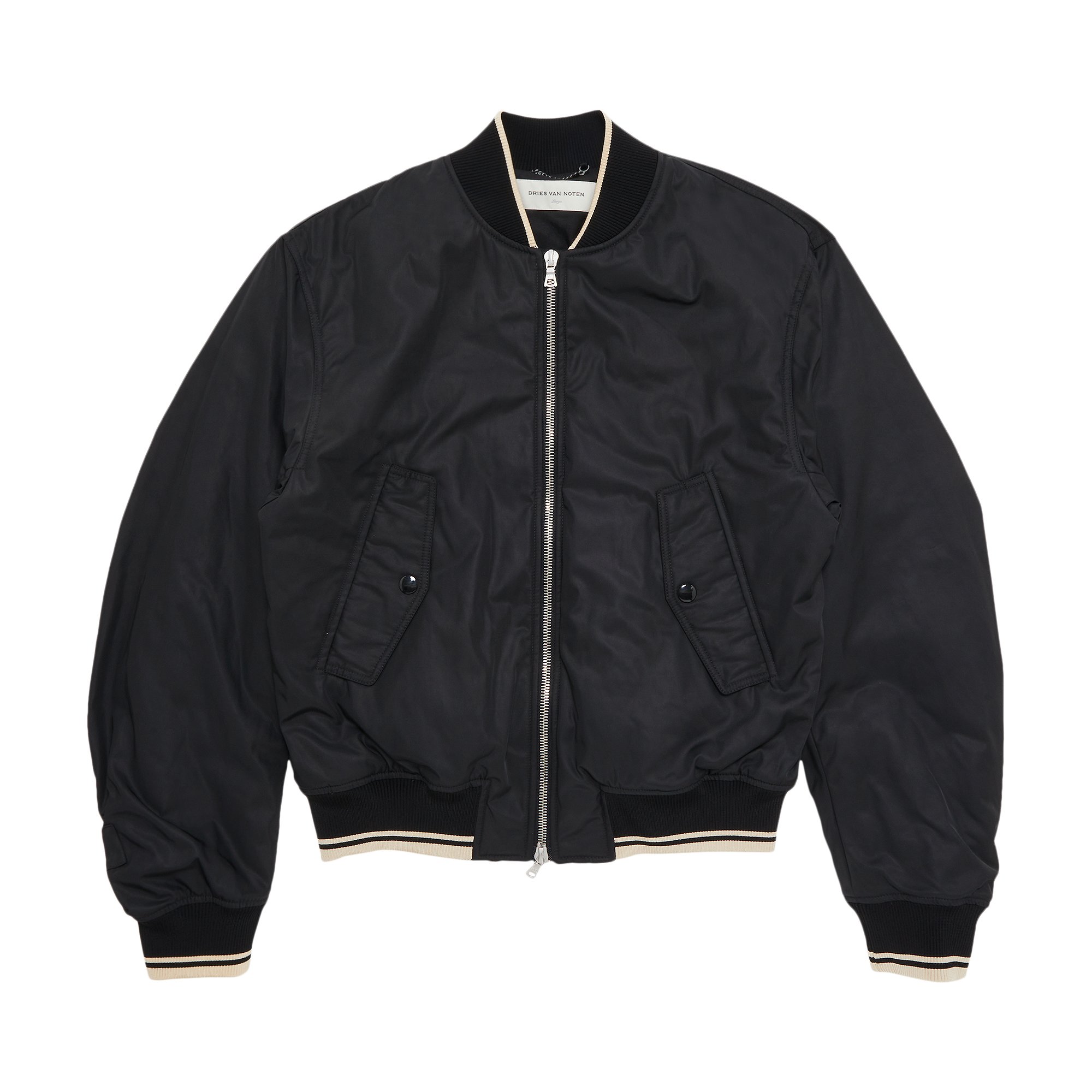 Buy Dries Van Noten Zip Bomber Jacket 'Black' - 241 020517 8210