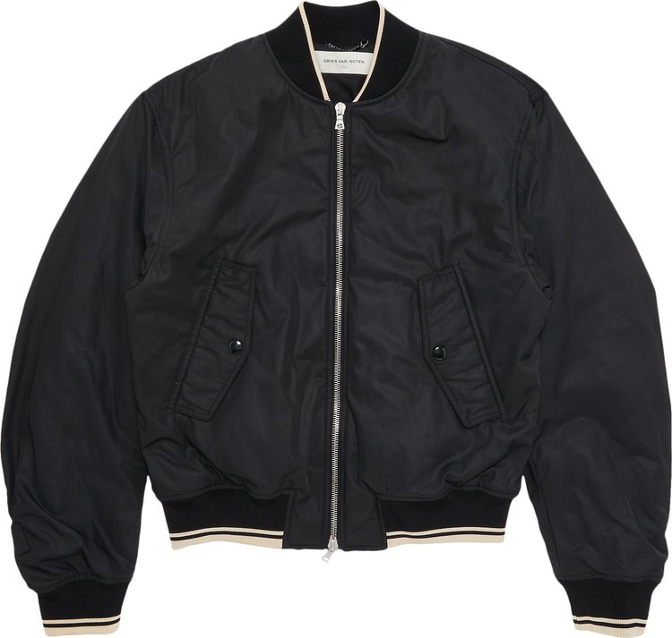 Buy Dries Van Noten Zip Bomber Jacket 'Black' - 241 020517 8210 900 | GOAT