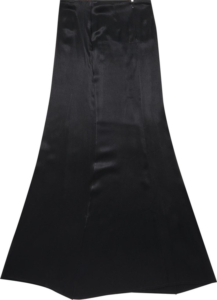 Ann Demeulemeester Zita Long A Line Liquid Viscose Skirt Black