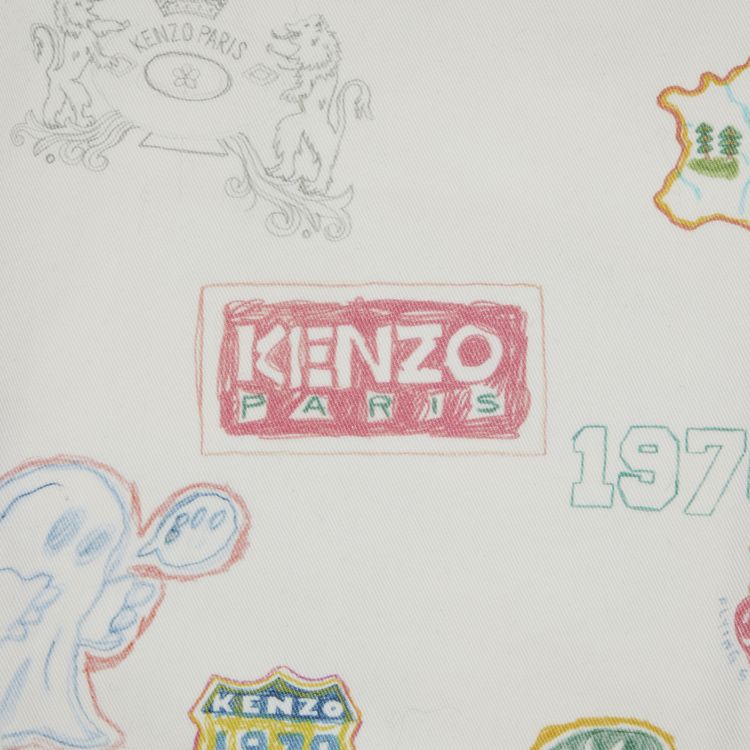 Kenzo Drawn Varsity Asagao Straight Denim Pants Multicolor