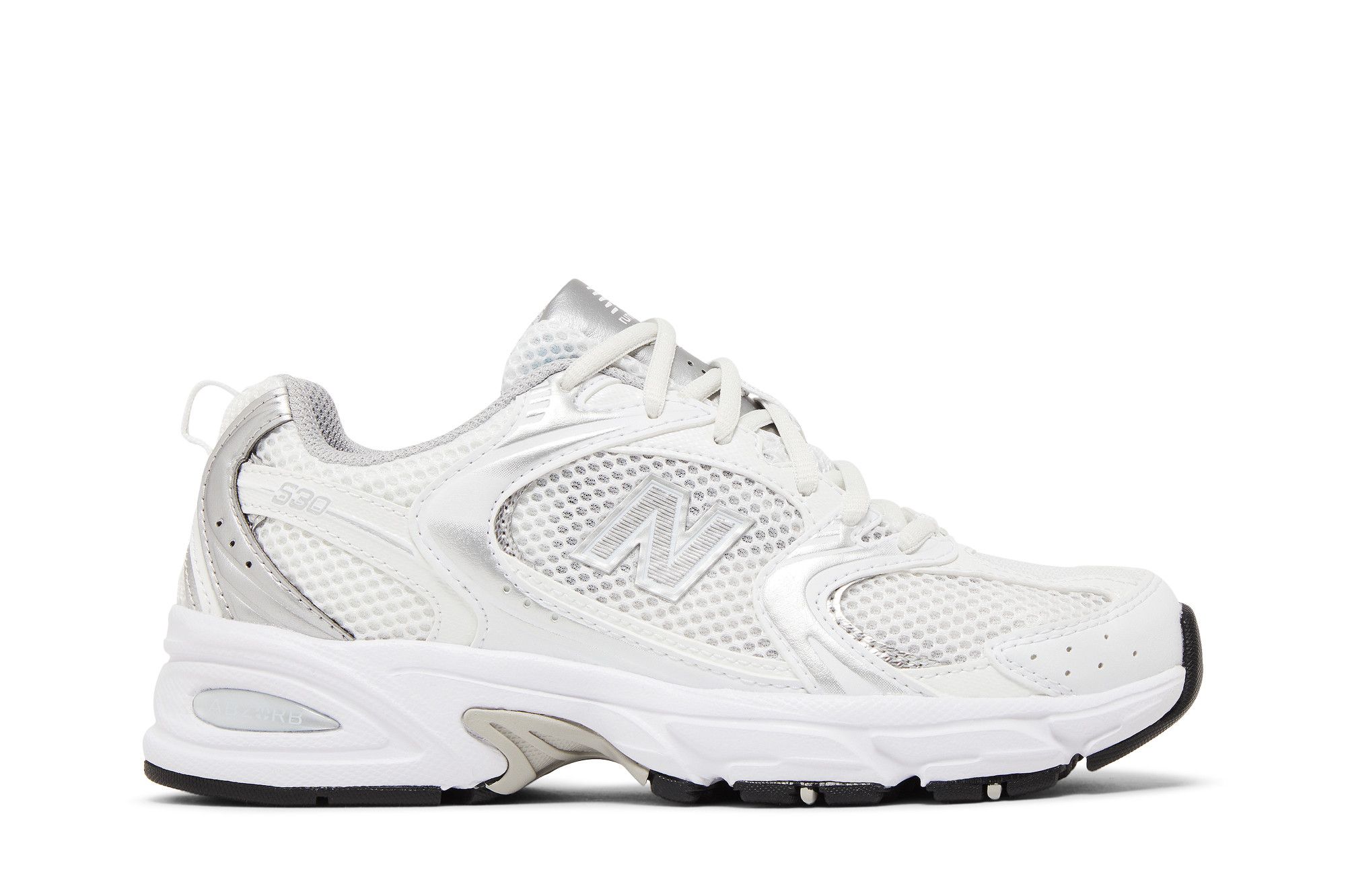 New balance white outlet silver