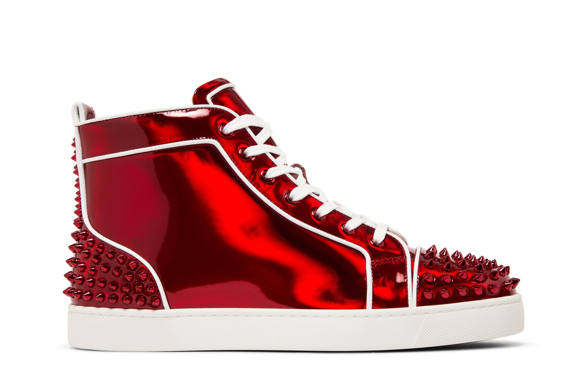 Buy Christian Louboutin Lou Spikes 2 High Red 3220498 R331 GOAT CA
