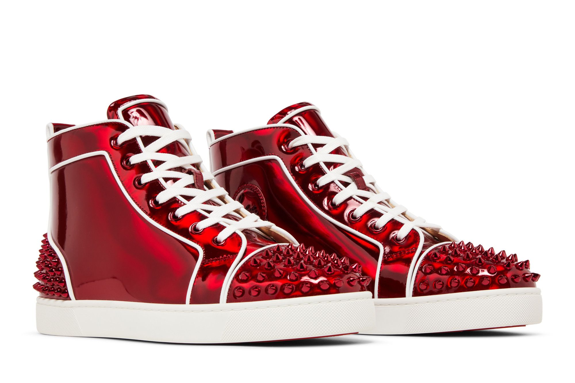 Buy Christian Louboutin Lou Spikes 2 High Red 3220498 R331 GOAT CA