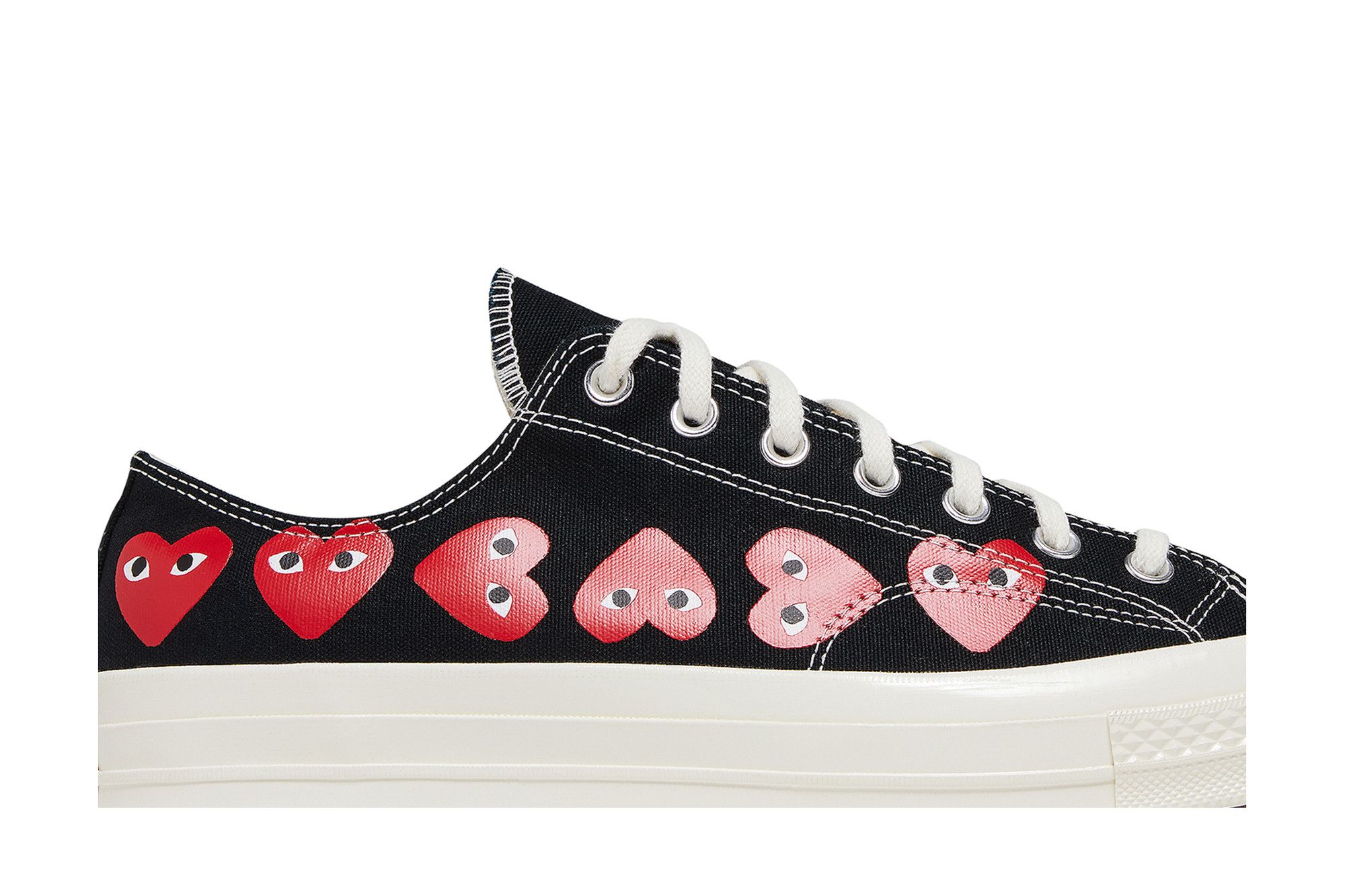 Cdg converse low multiple hearts top