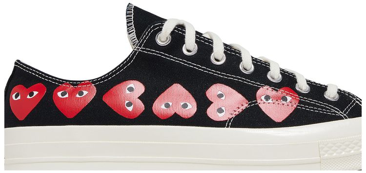 Comme des Garcons PLAY x Chuck 70 Low Multi Heart   Black