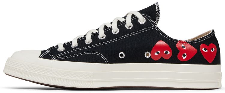 Comme des Garcons PLAY x Chuck 70 Low Multi Heart   Black