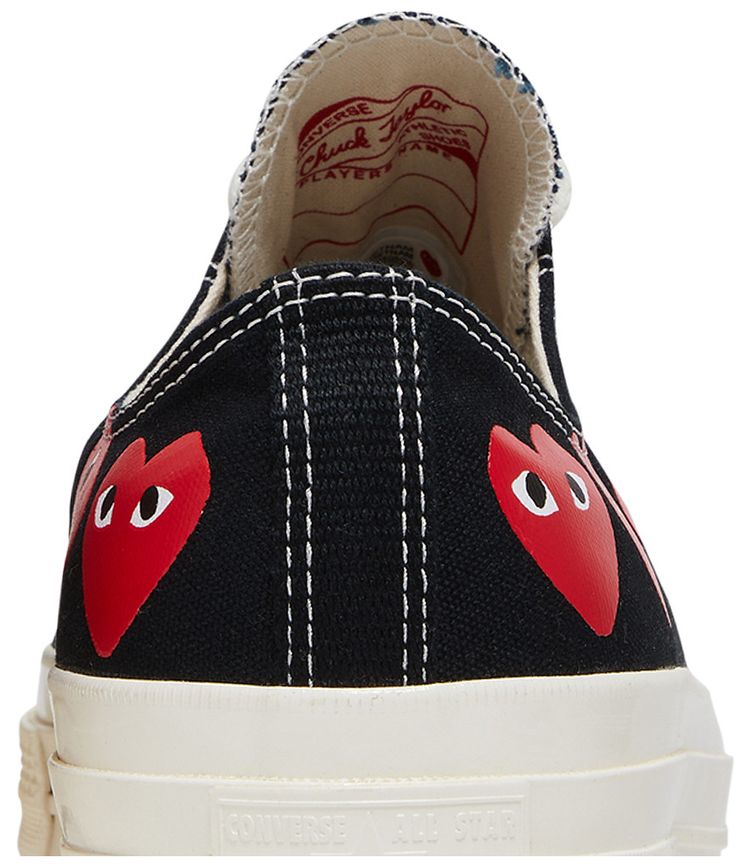 Comme des Garcons PLAY x Chuck 70 Low Multi Heart   Black