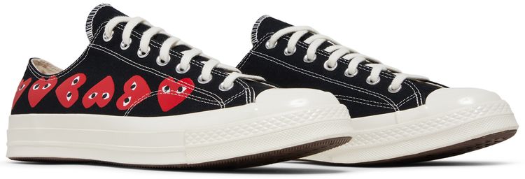 Comme des Garcons PLAY x Chuck 70 Low Multi Heart   Black