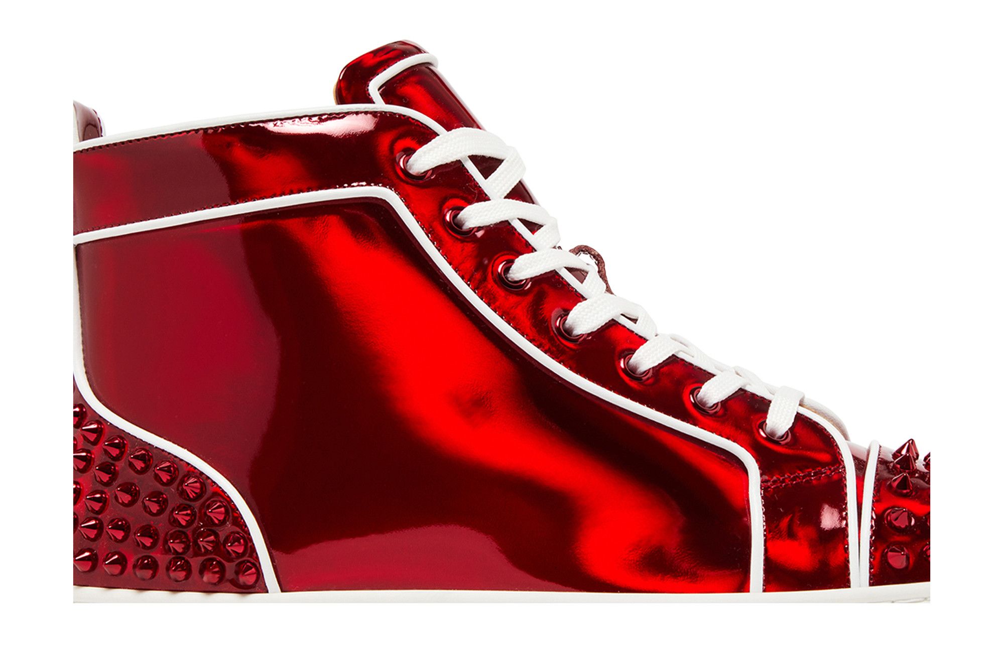 Buy Christian Louboutin Lou Spikes 2 High Red 3220498 R331 GOAT CA
