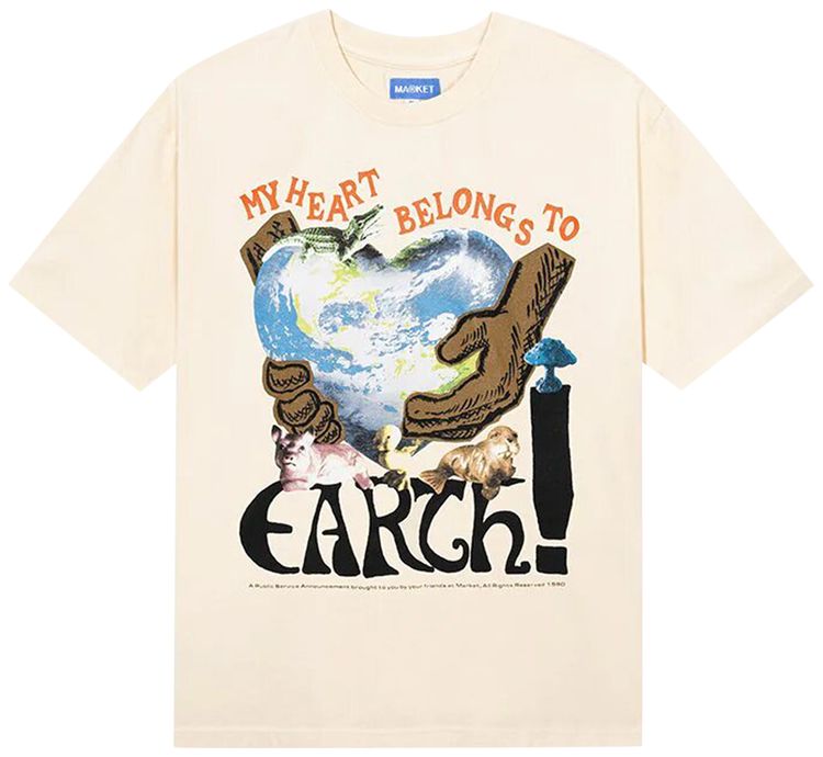 Market Love Nature T Shirt Ecru