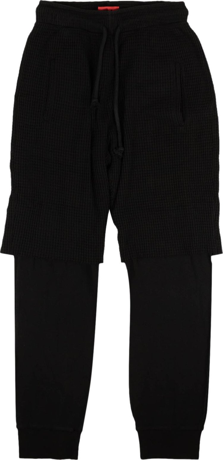 424 Waffle Knit Double Layer Sweatpants 'Black'