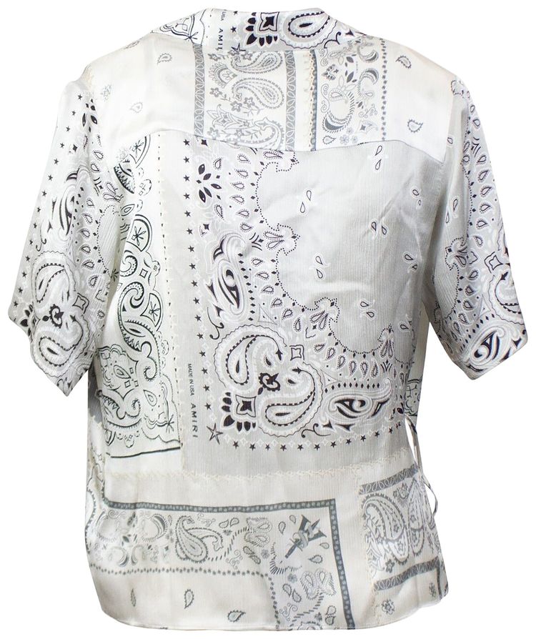 Amiri Bandana Reconstruct Wrap Shirt Grey