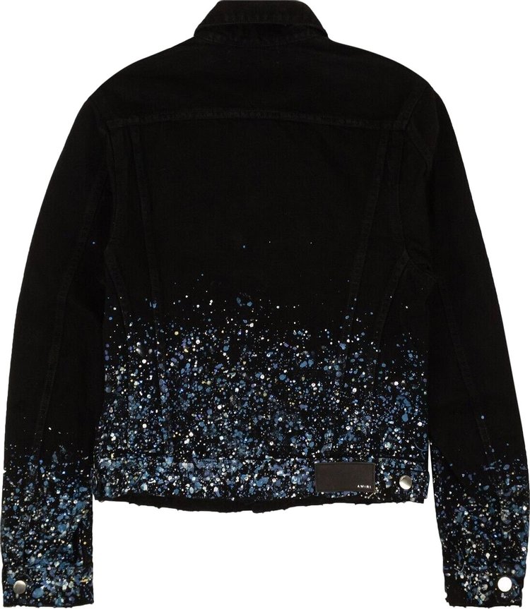 Amiri Crystal Painter Trucker Jacket Black