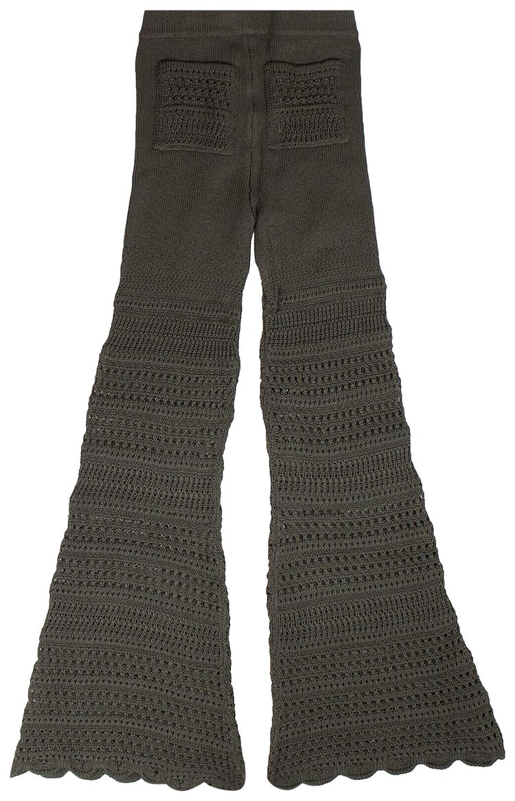 Amiri Checkered Crochet Flare Pants Green