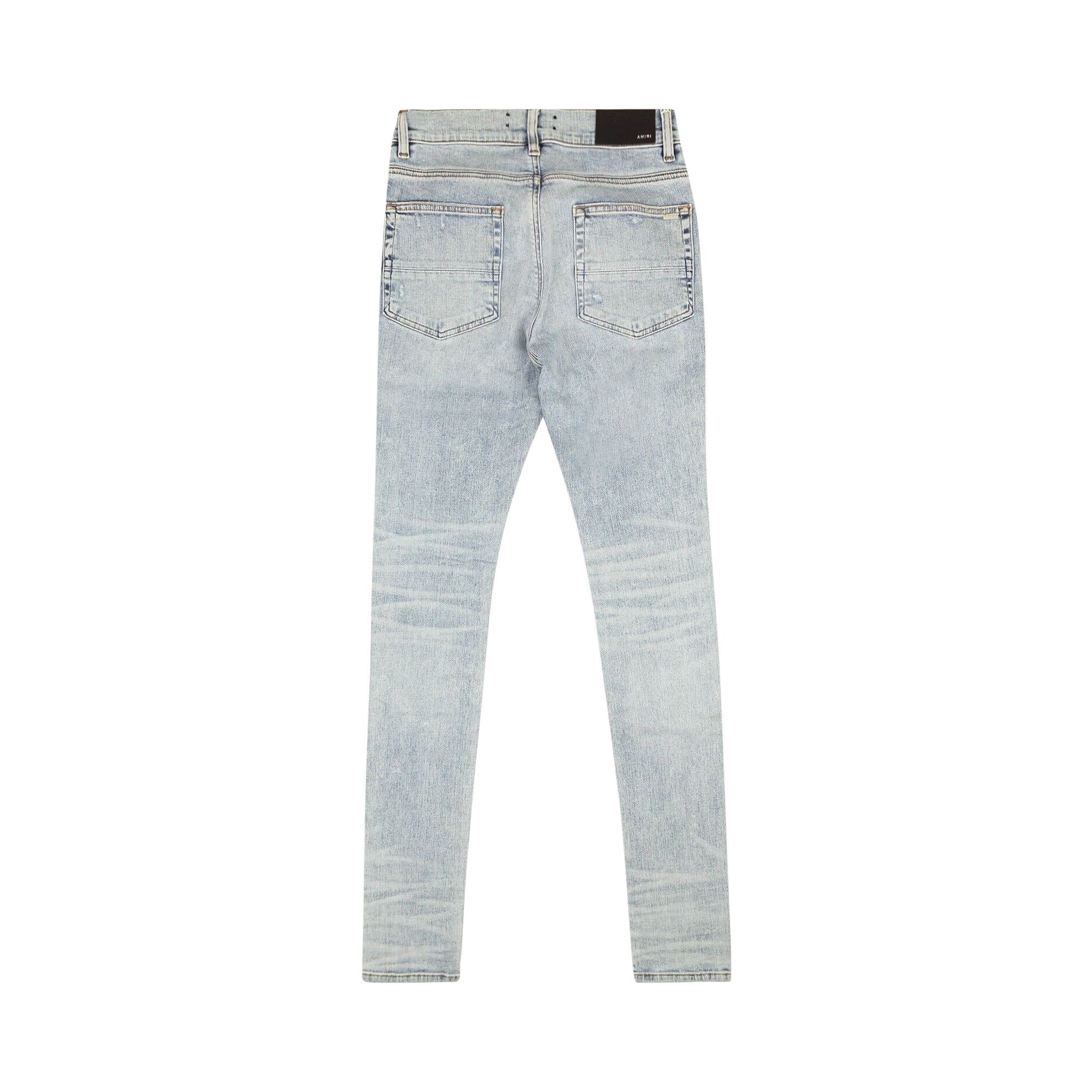 Buy Amiri Pajama Art Patch Skinny Jeans 'Blue' - MDS065 489R Buy Amiri Pajama Art Patch Skinny Jeans 'Blue' - MDS065 489R