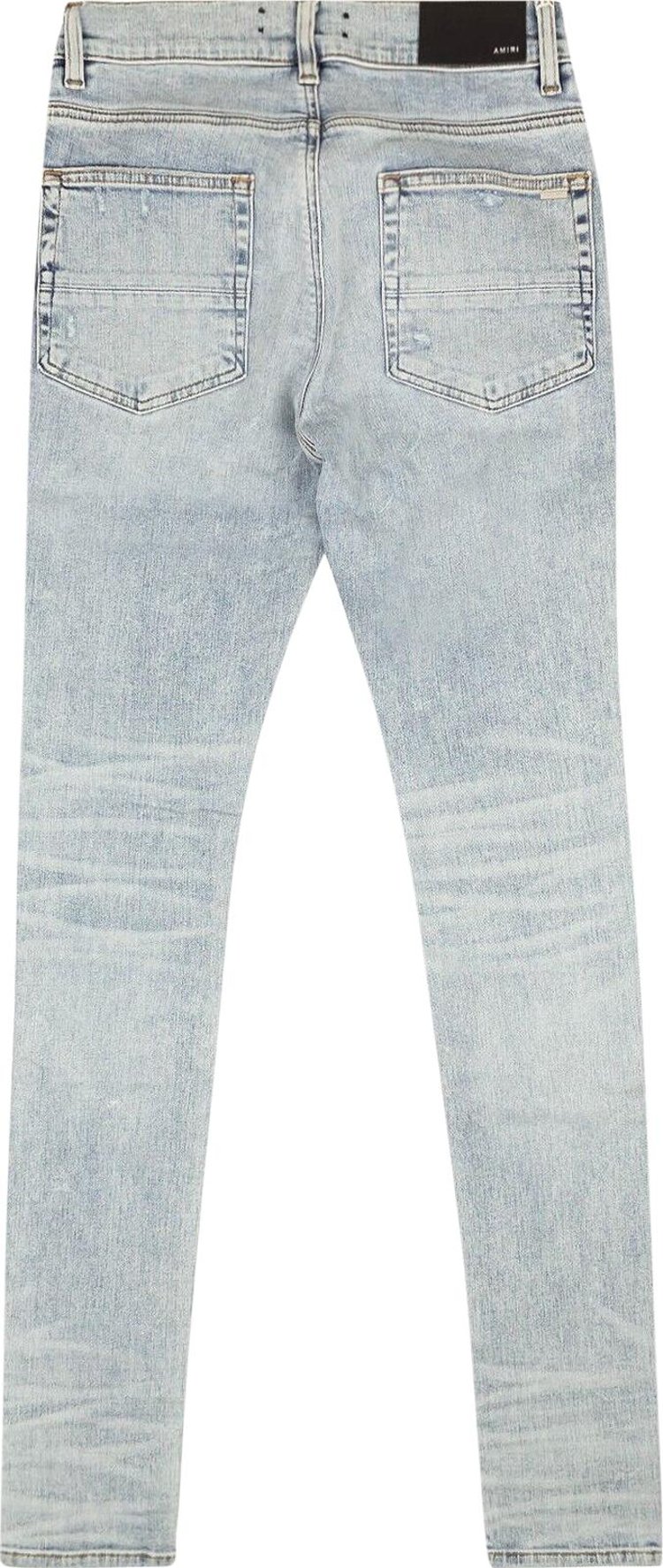 Amiri Pajama Art Patch Skinny Jeans Blue