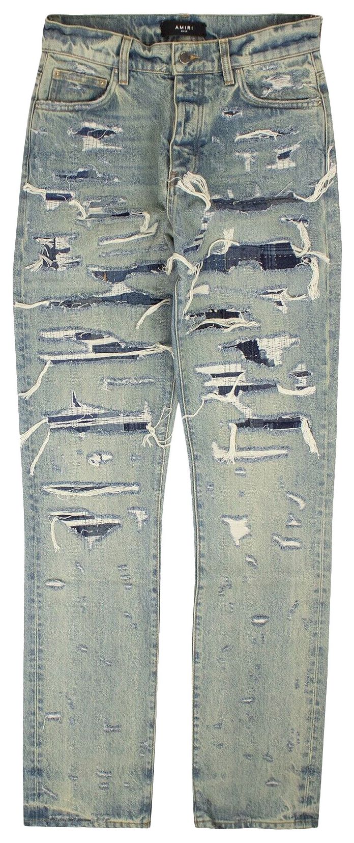 Amiri Relaxed Boro Repair Jeans Blue