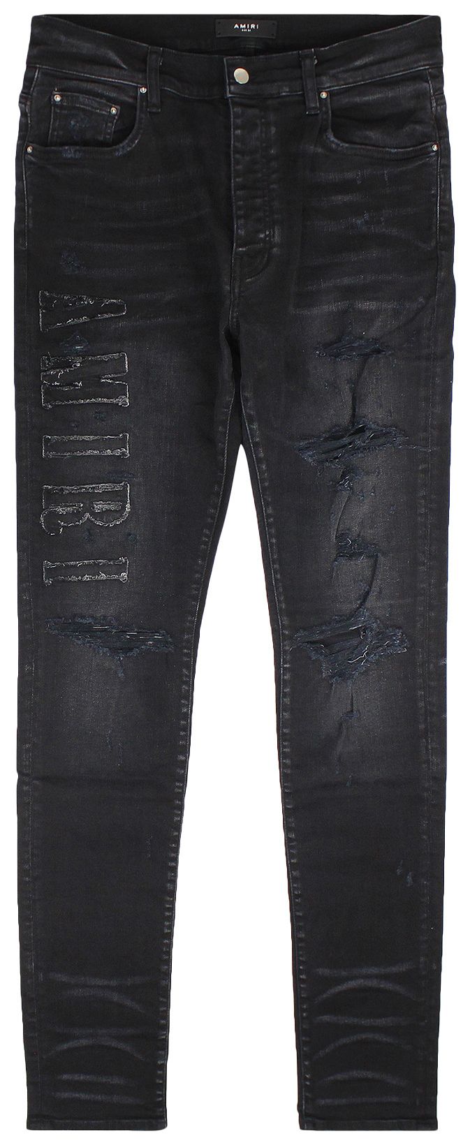 Amiri Denim Logo Applique Jean Aged Black