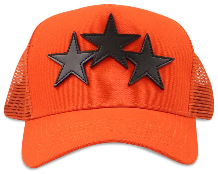 Amiri 3 Star Trucker Hat OrangeBlack