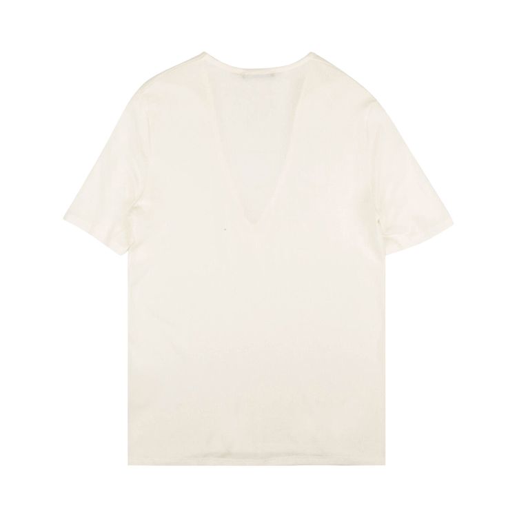 Balmain Short Sleeve V Neck Knit Top White