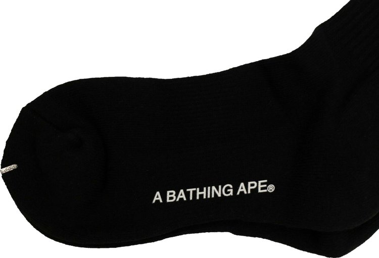 BAPE BWS Logo Socks BlackWhite