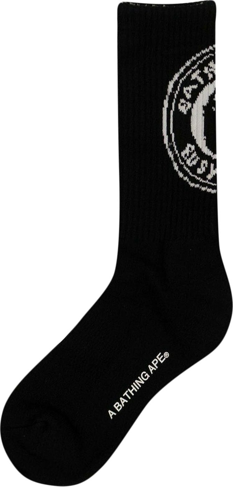 BAPE BWS Logo Socks BlackWhite