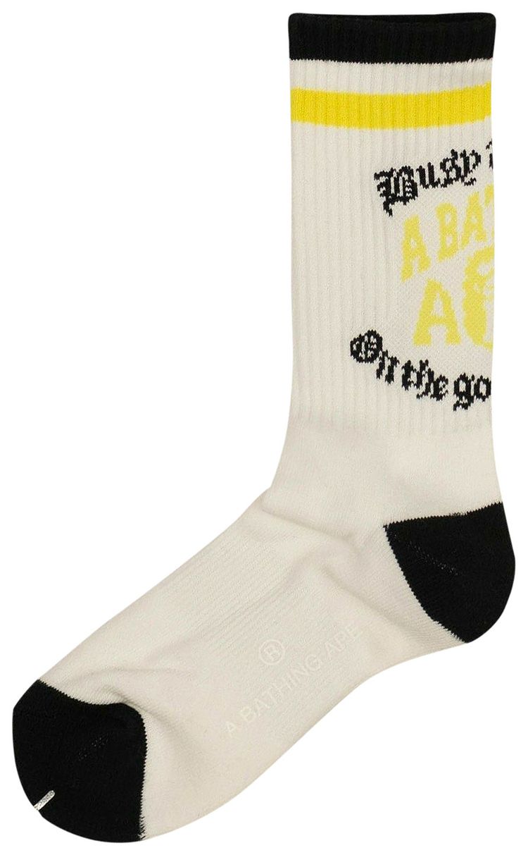 BAPE BWS Logo Socks White