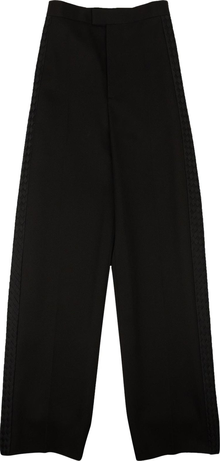 Bottega Veneta Intrecciato Basket Weave Detail Pants Black