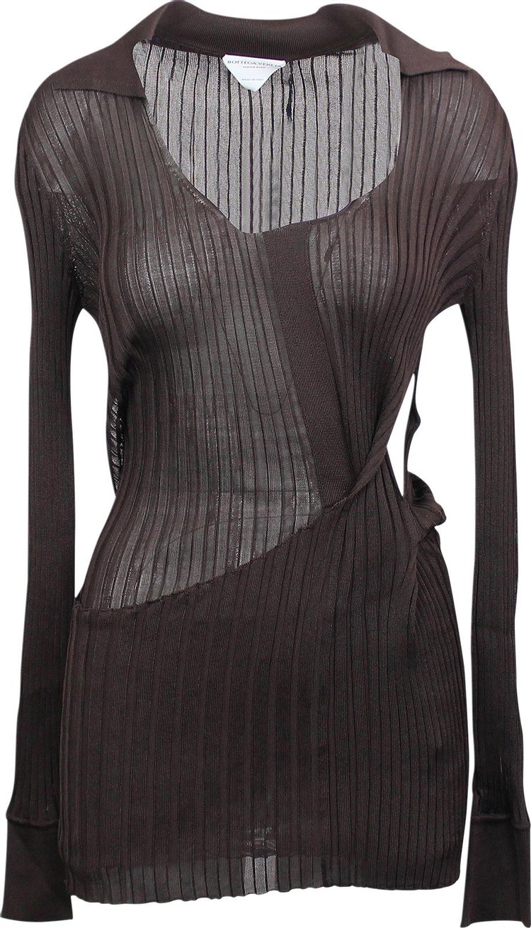 Bottega Veneta Lightweight Silk Sweater Dress 'Brown'