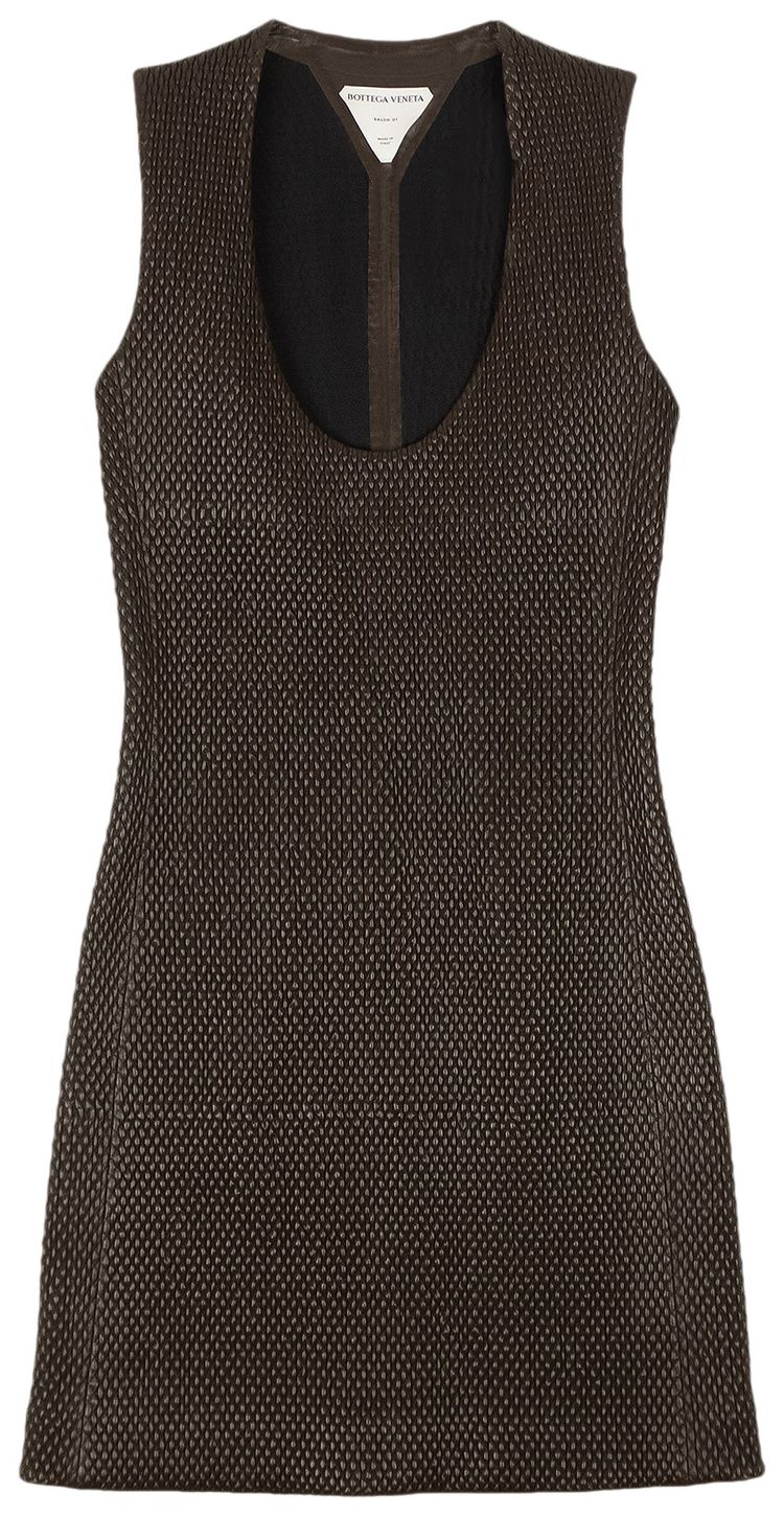 Bottega Veneta Quilted Leather Sleeveless Dress 'Brown'